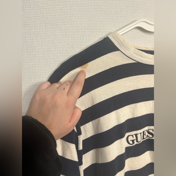 Vintage guess late 1980s men’s striped tee shirt - Picture 2 of 9